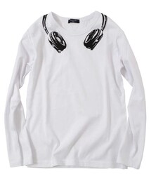 GLAZOS | ヘッドフォンプリント長袖Tシャツ(Tシャツ/カットソー)