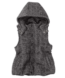 glazos | フード付きカットソー中綿ベスト(ダウンベスト)