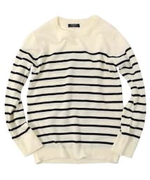 GLAZOS | パネルボーダー・クルーネックセーター(ニット/セーター)