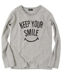 glazos | 天竺スマイルデザイン長袖Tシャツ(Tシャツ/カットソー)
