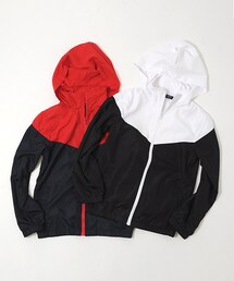 glazos | 斜め切り替えウィンドブレーカー(ナイロンジャケット)