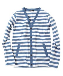 glazos | 鹿の子ボーダーVネックカーディガン(カーディガン/ボレロ)