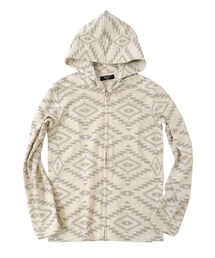 glazos | 天竺ネイティブ総柄・ジップアップパーカー(パーカー)