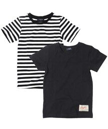 glazos | 無地＆ボーダー・ベーシック半袖Tシャツ2枚セット(Tシャツ/カットソー)