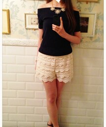 ZARA | レースショートパンツ(その他パンツ)