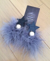 ticheca×shineshower | 星パールフェザーイヤリング♥︎(イヤリング)