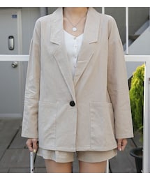 merongshop |  4カラーソフトリネンセット(テーラードジャケット)