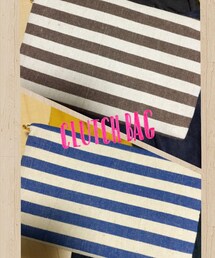 ボーダークラッチバッグ（しまむら）(クラッチバッグ)