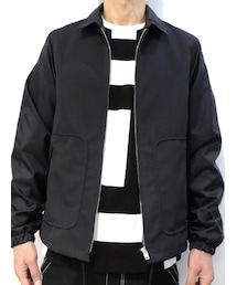 GANRYU | GANRYU　EO-J002-051-1　エステルレーヨンタフタ×ナイロンタフタ コーチジャケット(ブルゾン)