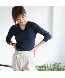 Pierrot | UVカット＆ウォッシャブル2typeから選べる長袖リブニット(ニット/セーター)