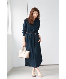 UR'S | リネン混ロングシャツワンピース(シャツワンピース)