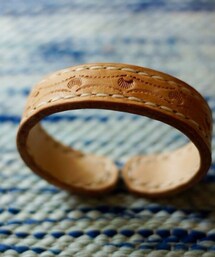 Simple Union | Handmade leather folk bangle (バングル/リストバンド)
