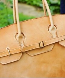 Simple Union | Handmade leather Birkin bag - natural (トートバッグ)