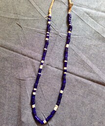 Simple Union | Simple union handmade :
Handmade vintage tradebeads necklace - blue flat (ネックレス)