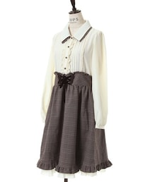 axes femme | グレンチェックドッキングワンピ(ワンピース)