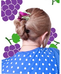 🍇三つ編みギブソンタックにぶどう付き🍇 | その他