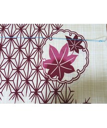 さよりすのオーダーメイド浴衣（変わり織、白地にえんじ色の麻の葉ともみじ柄）(浴衣)