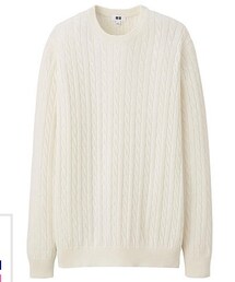 UNIQLO | クルーネックのカシミアケーブルニット。【Ⓜ️】(ニット/セーター)