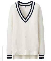 UNIQLO | ladiesチルデンニット。【L】(ニット/セーター)