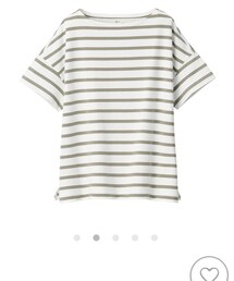 無印良品 | 太番手天竺編みボートネックワイドＴシャツ（半袖）無地・ボーダー 婦人ＸＳ～Ｓ・白×ライトベージュ(Tシャツ/カットソー)