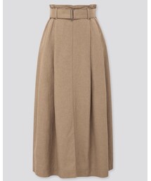 UNIQLO | ベルテッドリネンレーヨンロングスカート（丈標準84.5~88.5CM）(スカート)