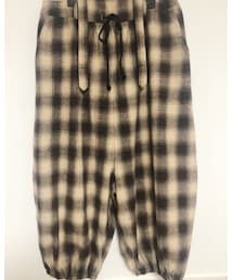 KINGLYMASK | KMK セパレートロゴテープチェック2wayサスペンダーワイドサロペット(パンツ)