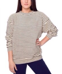 American Apparel | オットマンリブドロップショルダープルオーバー (ボーダー)(スウェット)