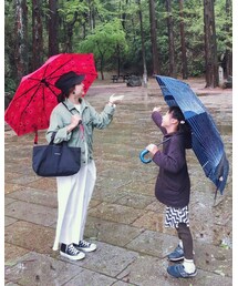 長女とツーショットマリメッコ傘 | その他