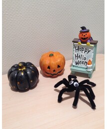 ハロウィン飾り🎃 | 今年仲間入りは黒カボチャ。全て100均商品です♫(インテリア雑貨)