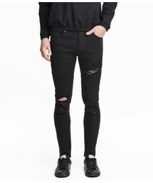 H&M | Skinny Trashed Biker Jeans(デニムパンツ)