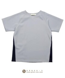 plain me | 雙色拼接彈性上衣(Tシャツ/カットソー)