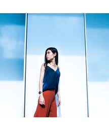 STARMIMI | 藍色光澤細肩背心(キャミソール)