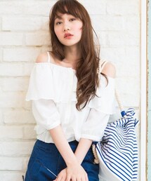 LOWRYS FARM | Gベーシックオフショルショートスリーブ(Tシャツ/カットソー)