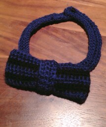 Handmade | ネイビーとブラックのボーダーボウタイ(蝶ネクタイ)
