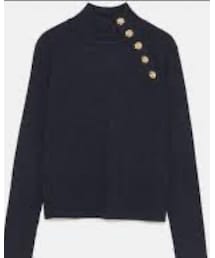 ZARA | ZARA ゴールドボタン ニット(ニット/セーター)