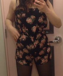 FOREVER 21 | 花柄ベアトップコンビネゾン(つなぎ/オールインワン)