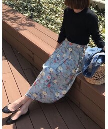 copine | ★ピンク・ミント再入荷★花柄アシンメトリーロングスカート(4color)(スカート)