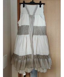 axes femme | 異素材使い2WAYロングスカート(生成り)(スカート)