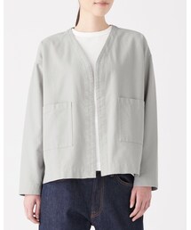 MUJI Labo | 綿オックスフォードカーディガン(ノーカラージャケット)