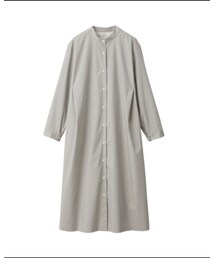 無印良品 | ストレッチ高密度織りワンピース　ＯＮＥ　ＳＩＺＥ・シルバーグレー(シャツワンピース)