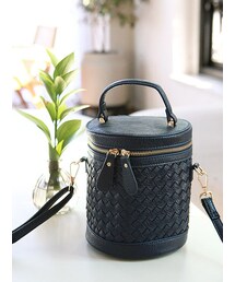 メッシュ編み円筒バッグ(ショルダーバッグ)