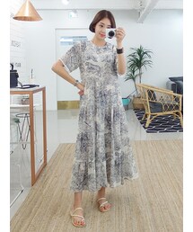 トアールパターンシャーリングロングワンピース(ワンピース)