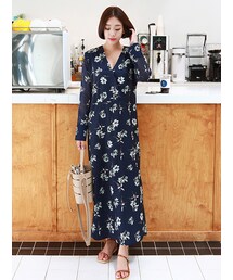 フラワーVラップマキシワンピース(ワンピース)