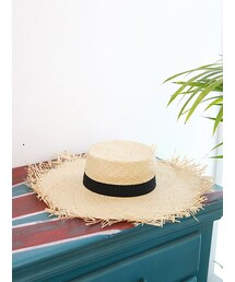 ラフィアストラップワイドハット(ハット)