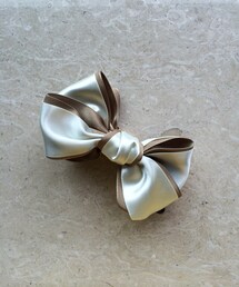 hairartjapan | double bow banana clips "white khaki"(その他ヘアアクセサリー)