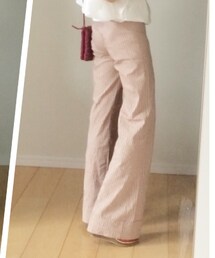 BCBGMAXAZRIA | レッドストライプ ワイドパンツ(その他パンツ)