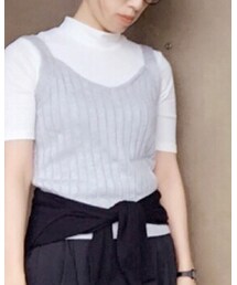 GU | ブラフィールリブハイネックT(Tシャツ/カットソー)