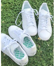 adidas | adidasのStan Smith🌼素材や色、中敷きなど自分達でカスタムしました💓ペアシューズです😊(スニーカー)