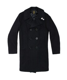 FIDELITY | 22OZ LONG PEA COAT SATIN LINING ANCHOR BUTTON　DARK NAVY　ピーコート(ピーコート)