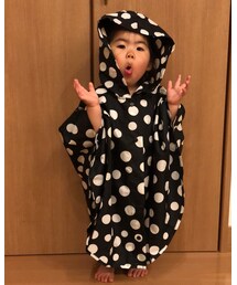SESTO | as/【収納ポーチ付き】キッズレインポンチョ(シャワードット柄)(レインコート/ポンチョ)